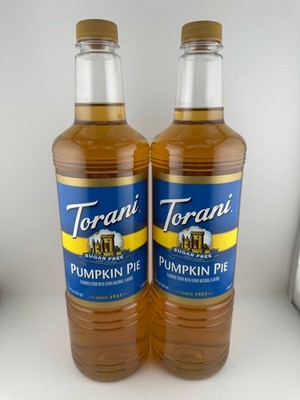 Torani Sugar Free Pumpkin Pie Syrup 1L 33.8oz Coffee Flavoring 2 Pack