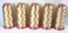 5 Cones Gold Thread Machine Embroidery Serger Sewing 3500 Yards 100 Polyester