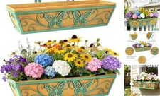 2 Pack 24 Inch Window Boxes Planter Railing Planters Box 24 Inch - 2 Pack Green
