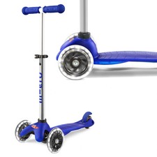Image of Micro Mini Plus 3 Wheel Scooter with LED Wheels Blue