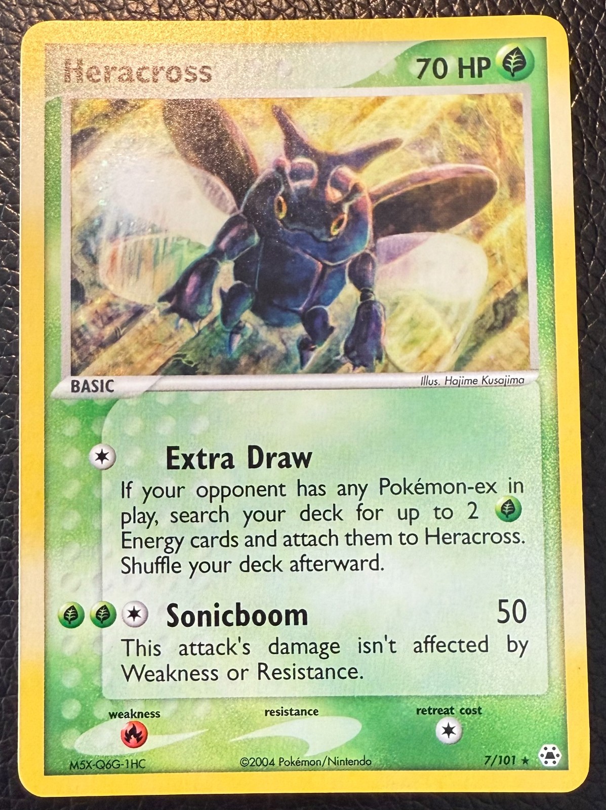 2004 POKEMON TCG HERACROSS HIDDEN LEGENDS HOLO 7/101 VLP/NM