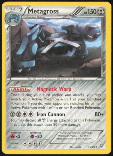 METAGROSS 49/98 RARE ANCIENT ORIGINS POKEMON LIGHTLY PLAYED