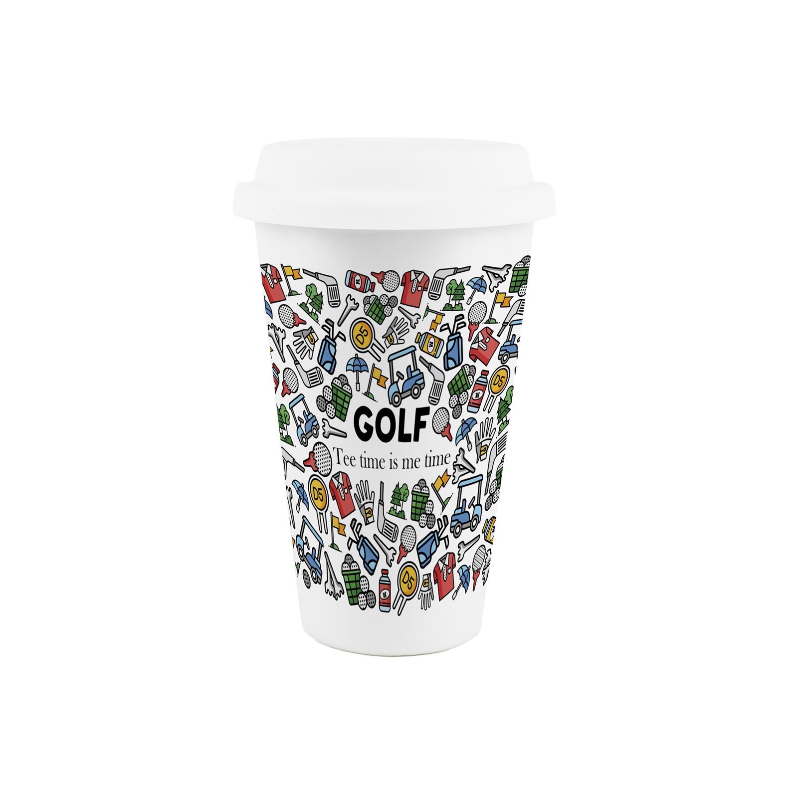 Novelty Golf Sports Travel Mug - Reusable Ceramic Cup Gift for Sports Fans