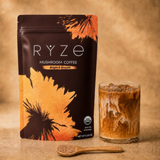 RYZE Mushroom Coffee 30 Servings Organic Lions Mane Energy Focus Powder 6.35oz