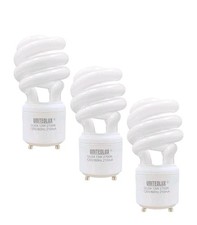 3-Pack 13W T2 Spiral CFL GU24 Light Bulbs 2700K 900lm Soft White 120V