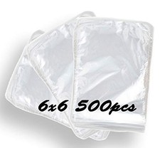 500pcs Set Polyolefin Heat Shrink Wrap Bags 6'' x 6'' 