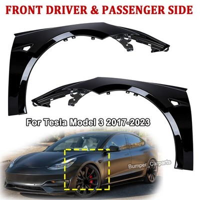 Left &Right Fender Set For Tesla Model 3 2017-2023 Driver Passenger Primed Black