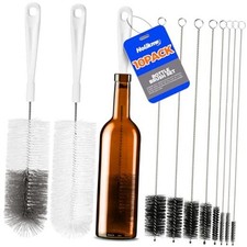 10 Pack Bottle Brush Cleaner Set, 15" Long Handle Bottle Cleaner Whitegrey