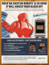 2006 Rock'em Sock'em Robots Mobile Game Print Ad/Poster Oasys Flip Phone Pop Art