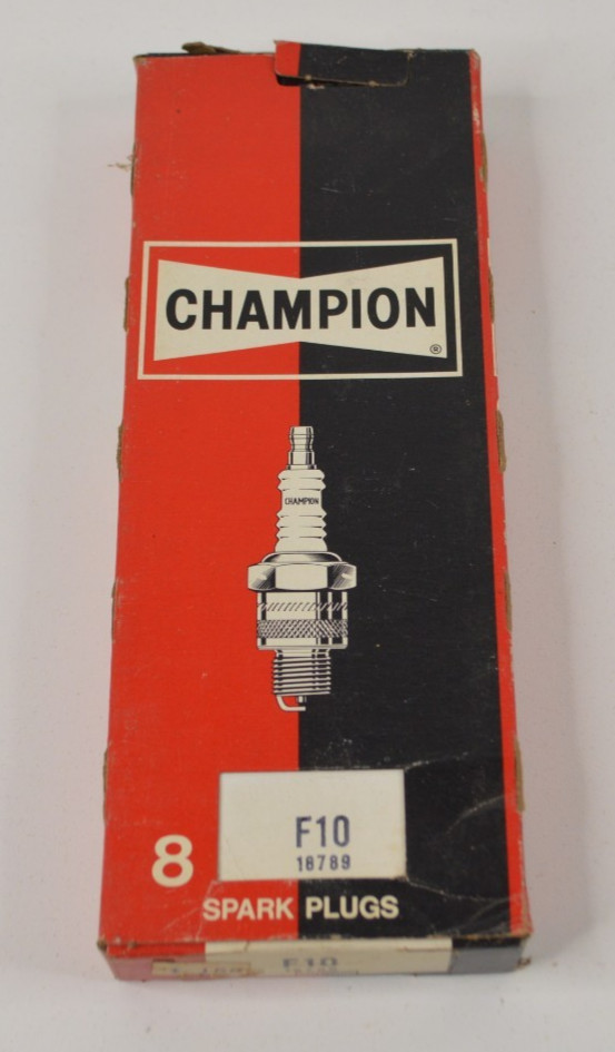 Champion F10 Set of 8 Spark Plugs - Original NEW NOS Made in USA