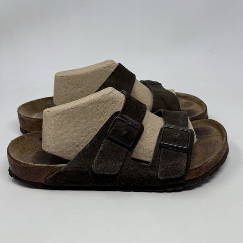 Birkenstock Arizona Sandals Mens 11 EU 44 Brown Suede 2 Strap Slip On Shoes