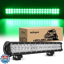 Nilight LED Light Bar 20 Inch 126W Spot Flood Combo Green Beam Off Road Lamp 