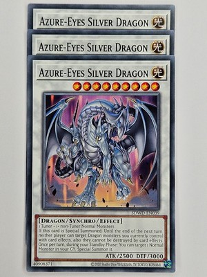 Yu Gi Oh - 3x SDWD-DE039 Azure-Eyes Silver Dragon - Common