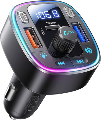 LENCENT FM Transmitter Auto Bluetooth 5.4, 54 W Auto Bluetooth Adapter, Dual Usb