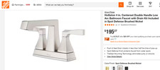  200 Pfister Holliston Centerset Bathroom 2-Handle Faucet Brushed Nickel