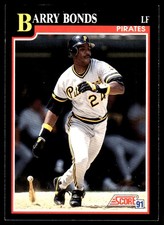 Barry Bonds 1991 Score #330 Pittsburgh Pirates FREE SHIPPING AutographDen
