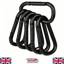 6 Pack Heavy Duty Carabiner Clip Screw Lock D Ring Keychain Hook