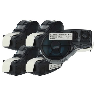 5x Schriftband für Brady BMP21-LAB IDPAL BMP21 Plus Schwarz/Weiß 19,05mm 6,4m