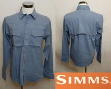 Simms Big Sky Tech Long Sleeve Shirt Men's M Albacore Blue UPF 50+ NWT #J4810
