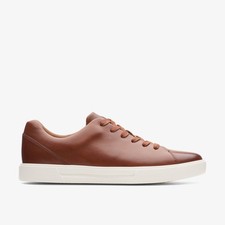 Clarks Mens Un Costa Lace British Tan Leather Trainers Leather Sports