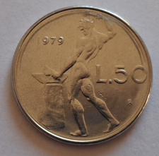 Moneta da 50 Lire 1979 Con Evidente Errore Di Conio Molto Rara errore stampaggio