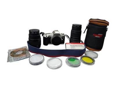 Canon EOS 500n analoge Spiegelreflexkamera 35 mm im Set mit 28 80 mm & 100 300 Objektiven