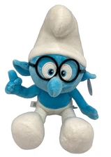 Large Brainy Smurf 13 inch Smurfs Plush Toy Bean Bag Doll Smurf New with Tag