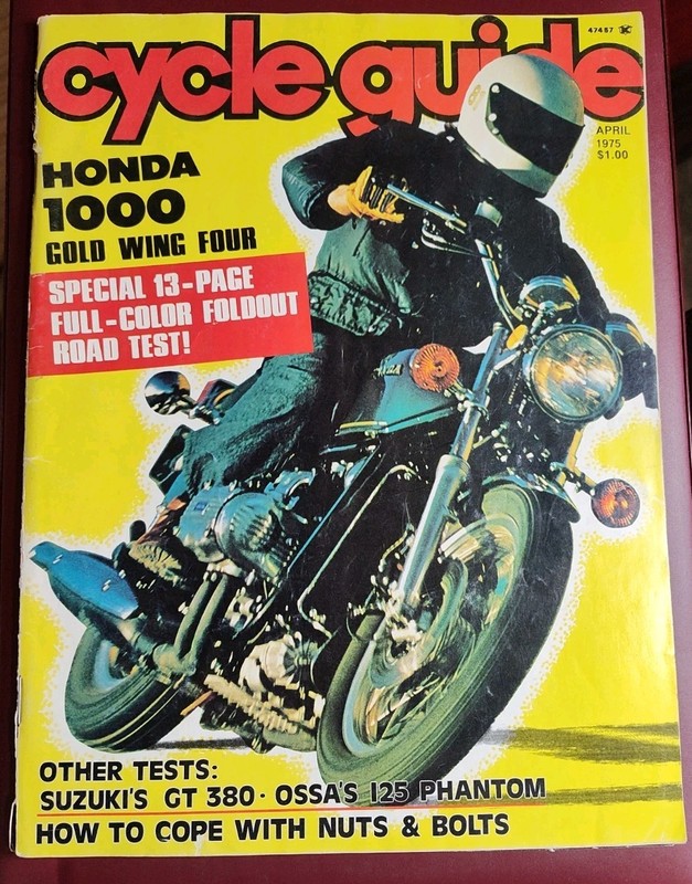Cycle Guide Magazine April 1975 Honda 1000 Gold Wing Four etc