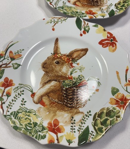 Pier 1 LILLY the Bunny Easter Plate Set Of 4 Pier One 8.5” - Picture 2 of 7