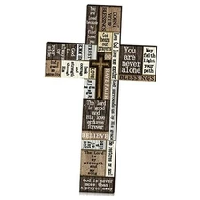 Christians Crossword wall sign Words and Saying Wooden Cross with 