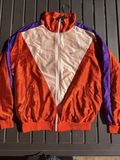 80’s Men's Vintage Puma Track Top Jacket Multi Color Large Orange Purple White
