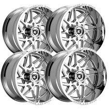 Set Of 4 Gear Off-road 761c Ratio 22x12 6x1356x5.5 -44mm Chrome Wheels Rims