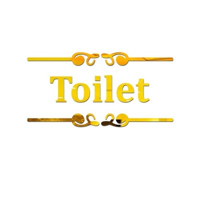 Türschild Toilette Wc-aufkleber Spiegelaufkleber Spiegel-Wandaufkleber
