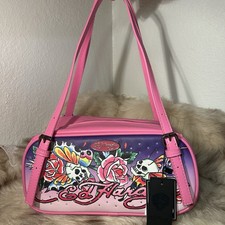 NWT Ed Hardy Skull  Butterfly Satchel - Pink Multi