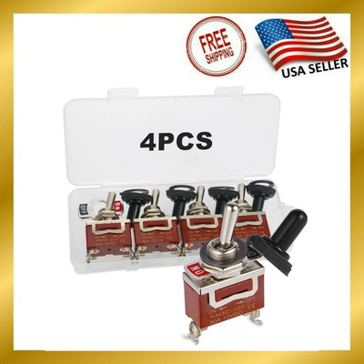 Waterproof Toggle Switch, Durable 12V 30A SPST 2Pin ON/Off Heavy Duty  Pack of 4