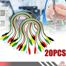 20 Pcs Electrical Jumper Cables Test Leads with Alligator Clips for Circuit new
