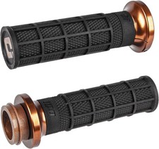 ODI Lock On Hart Luck Full Waffle V-Twin Grips Black/Bronze for 2000-2024 Harley