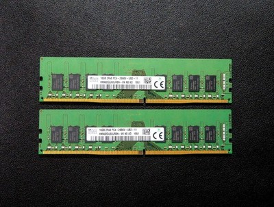 Hynix 32GB 2x 16GB PC4-2666 DDR4-21300 Non-ECC Desktop Memory HMA82GU6DJR8N-VK