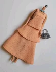 🎀  Vtg Barbie Doll Retro Orange Fashion Lot Textured Top & Skirts Accessories