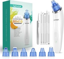 VOYOR 6 in 1 Professional Blackhead Extractor Blackhead Extractor Electric Black