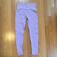 SET ACTIVE Lavender Ankle Leggings S High Rise Microfiber Stretch Elastic Waist