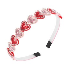 Valentine's Day Heart Headbands for 1 Count Pack of 1 03.heart-red pink