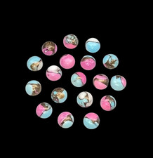  WHOLESALE COTTON CANDY KINGMAN TURQUOISE CABOCHON ROUND SHAPE LOOSE GEMSTONE