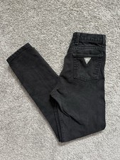 Vintage Womens Guess Jeans Size 29 High Rise White Tab Cut 44896 Made In USA