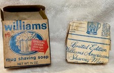 VTG Williams Mug Shaving Soap 1 3/4 Oz Original Box 1976 Bicentennial Offer