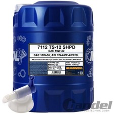 20 LITER MANNOL MOTOR&Ouml;L + HAHN TS-12 SHPD 10W-30 API CG-4/CF-4/CF/SL