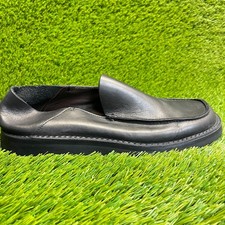Prada Mens Size 9 Black Casual Classic Leather Slip On Driving Loafers Shoes