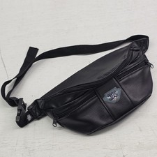 Vintage Rear Gear Black Ski Tote Leather Fanny Pack 3 Pocket Zip Pockets EUC