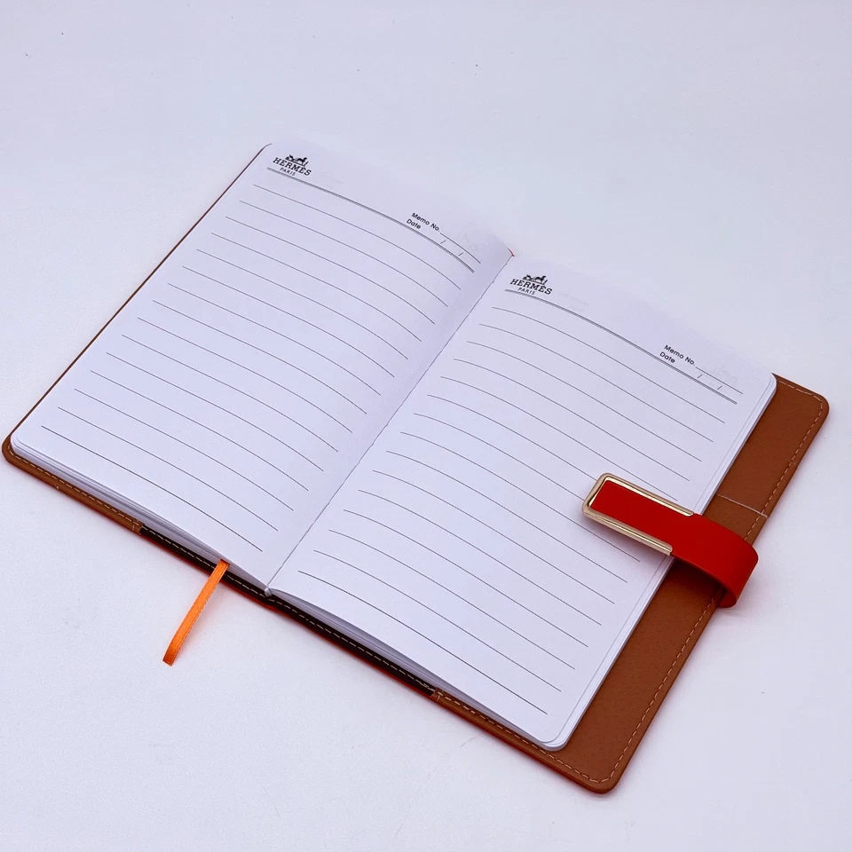 Hermes Orange Notebook Luxury Stationery Agenda Writing Pad Leather Premium Gift - Image 4 of 4