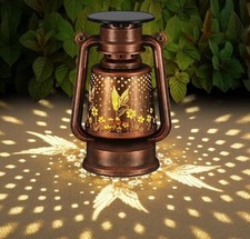 Solar Lantern Outdoor Vintage Hanging LED Waterproof Camping Light Bird New